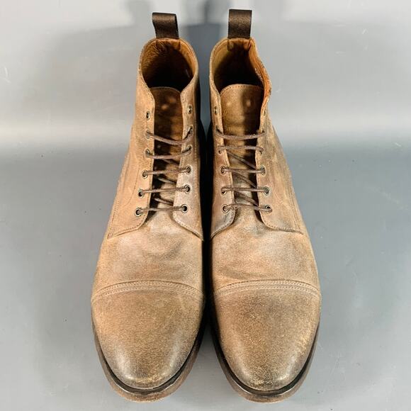 PAUL SMITH Size 9 Brown Antique Leather Cap Toe Lace-Up Boots main image 5